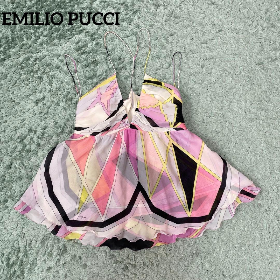 【美品】EMILIO PUCCI エミリオプッチ シルクキャミソールトップス EMILIO PUCCI（エミリオプッチ） EMILIO PUCCI/エミリオプッチ