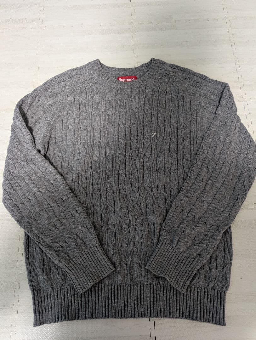 Supreme グレー ケーブルニットセーター M - メルカリ