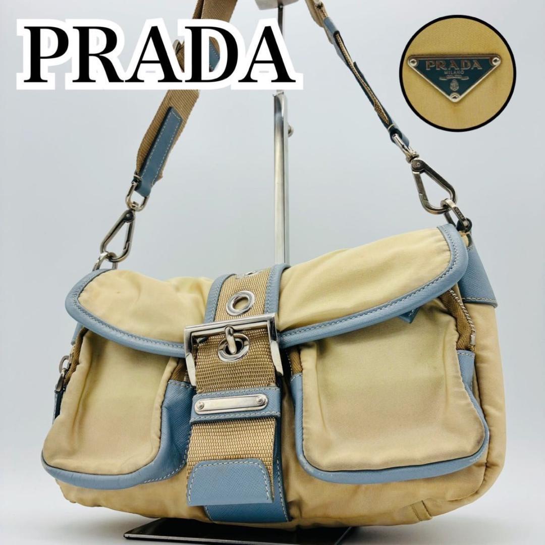 【希少 レア】プラダ ワンショルダーバッグ ナイロン vintage 90s PRADA(プラダ) 90's~ Nylon leather one-shoulder bag ナイロン レザー
