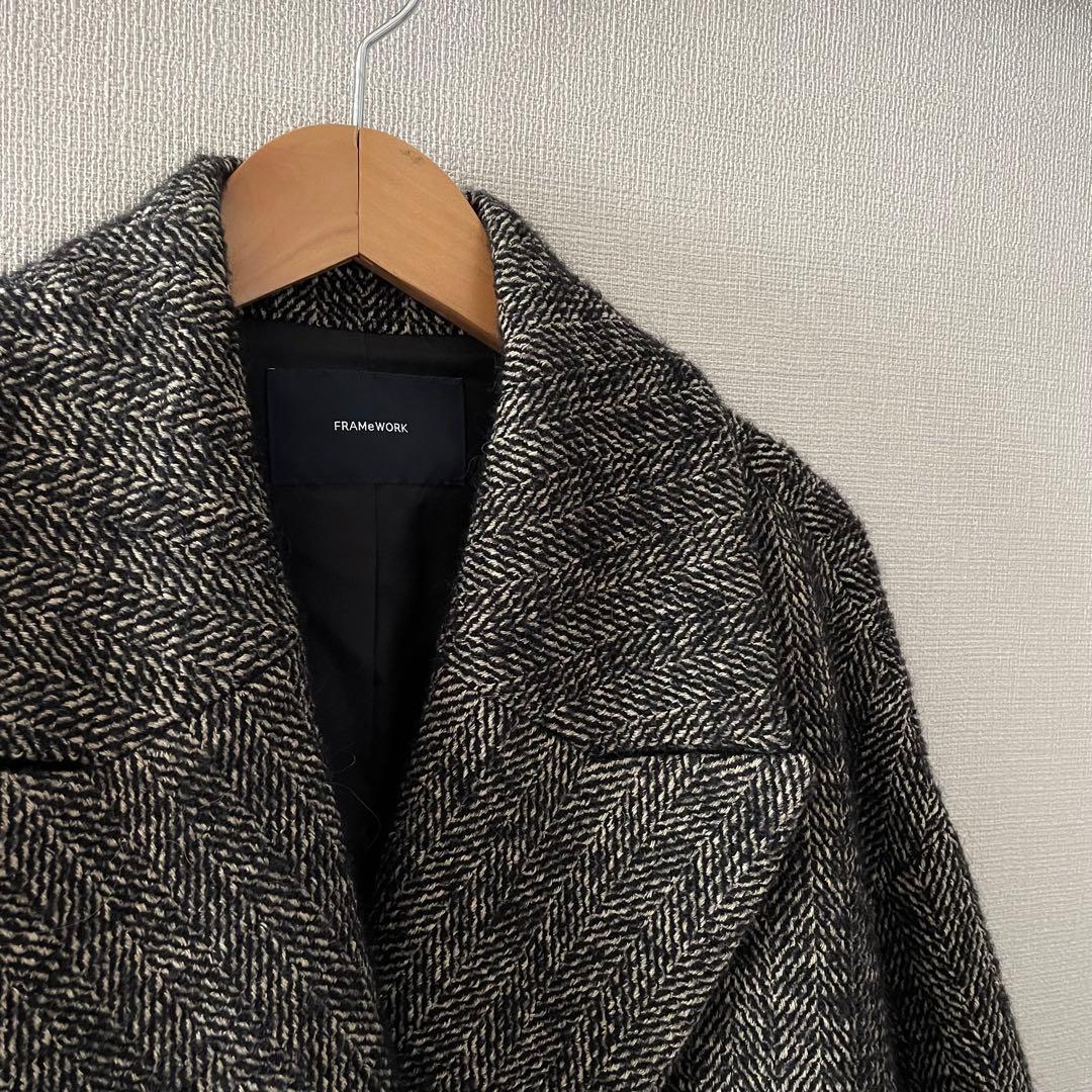 定価5.3万円！FRAMeWORKフレームワークTWEEDツイードショートコート