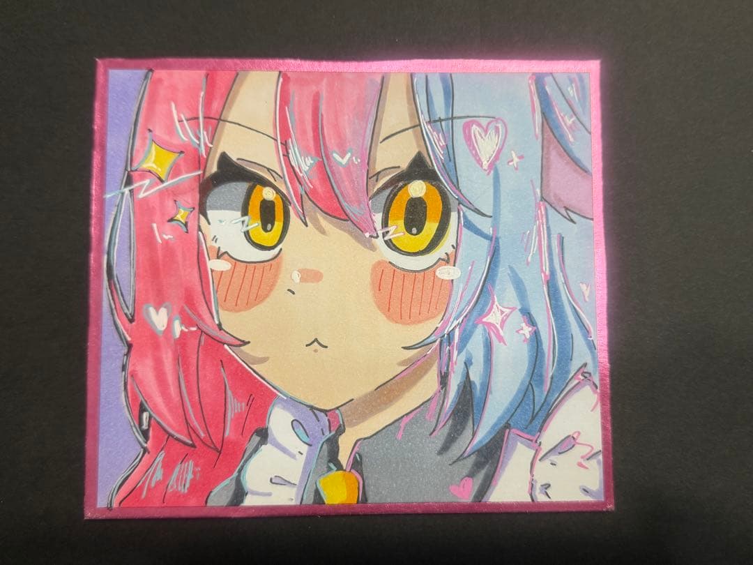 オリジナル 手描きアナログイラスト 色紙 - メルカリ