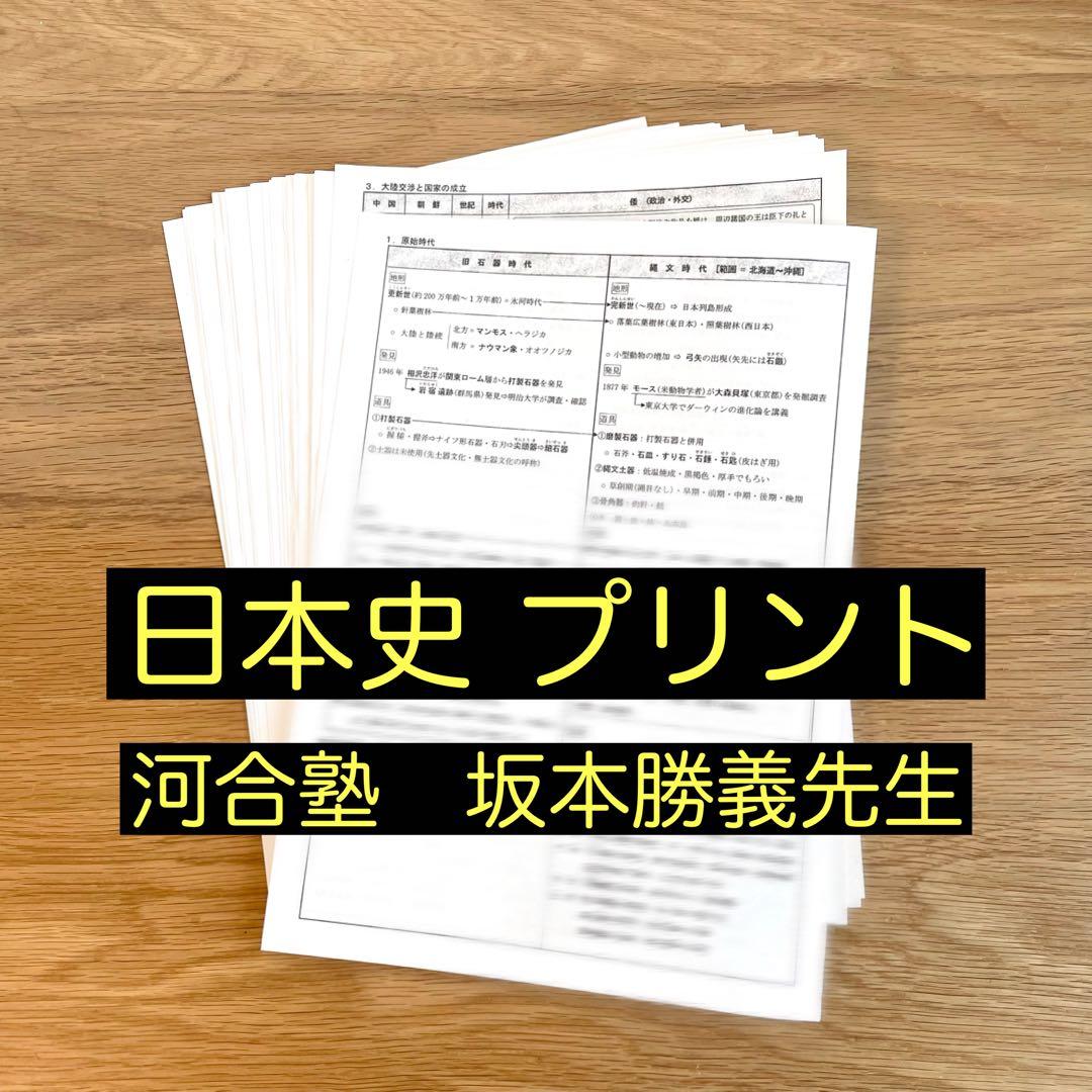 日本史 プリント 河合塾 坂本勝義 先生 まとめ売り - メルカリ