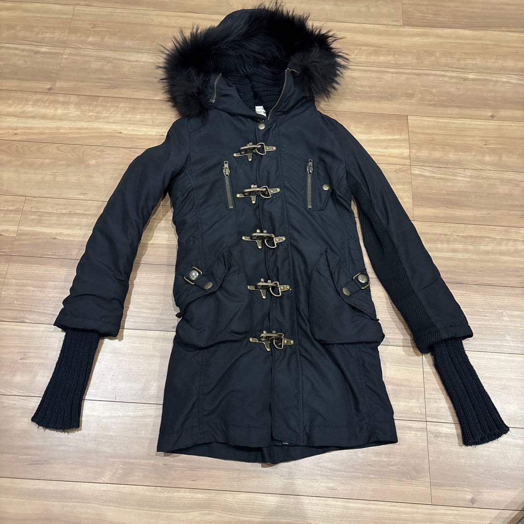 SLY 黒 モッズコート ファー付き - メルカリ