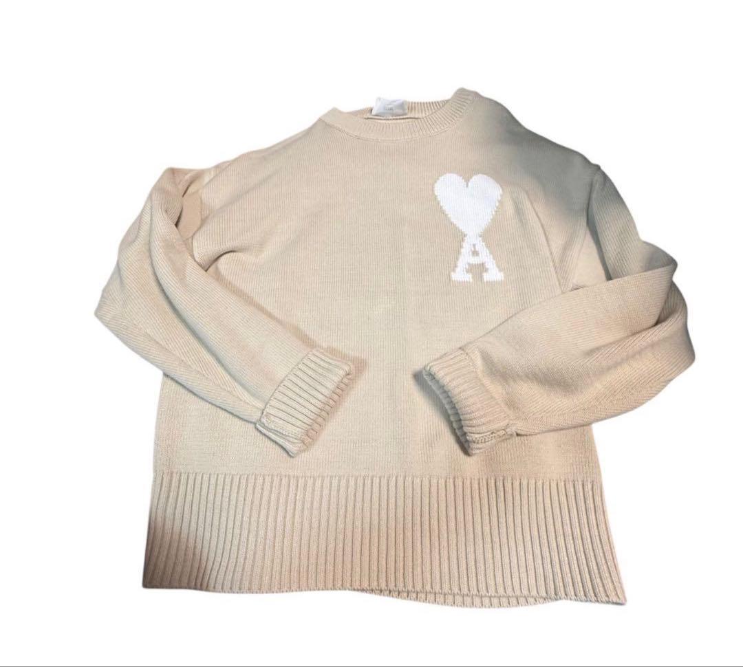 ami paris アミパリ ニット ベージュ Lサイズ - メルカリ