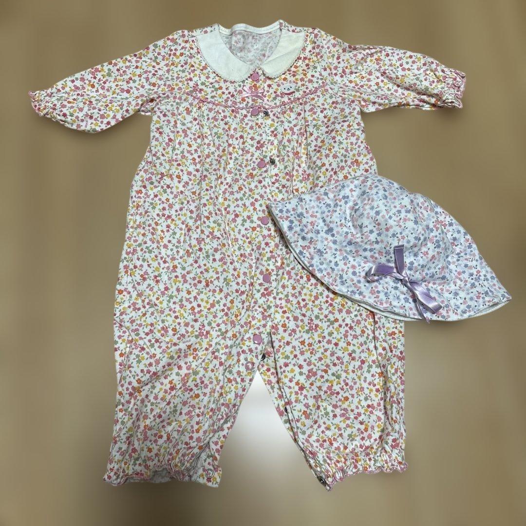 MIKI HOUSE】 ミキハウス ベビー ロンパース 帽子 セット 女の子