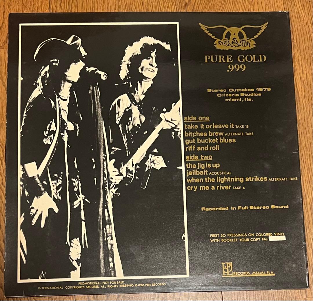 Aerosmith PURE GOLD .999 LP USプロモ 非売品 レア
