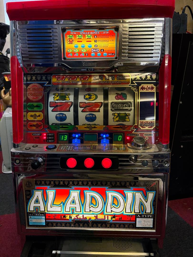送料込み‼️ アラジンS実機　不要機付き サミー（銀座） S アラジンAクラシック KF【コイン不要機付き】