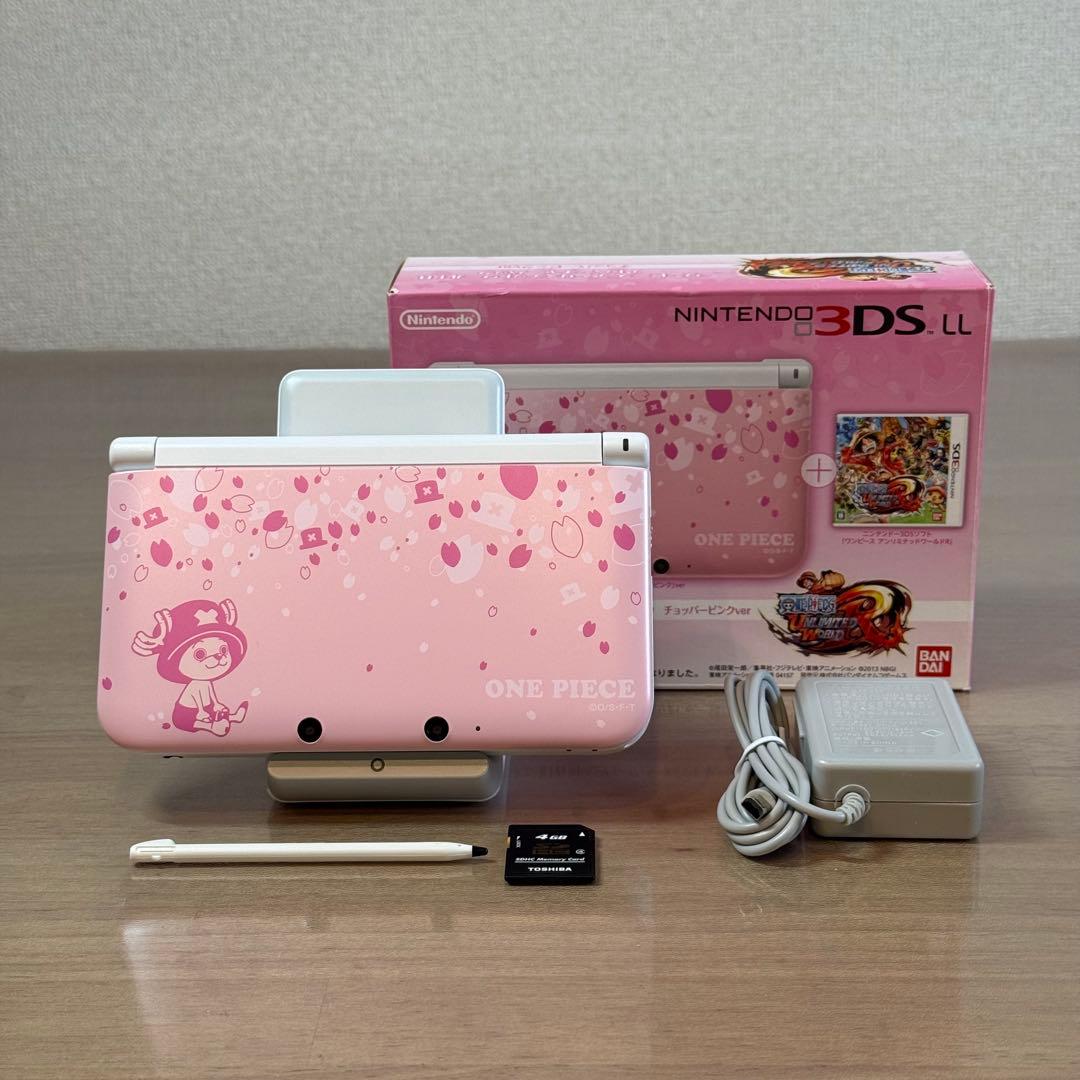 6-058 ニンテンドー3DS LL ワンピース チョッパーピンク 箱付き ワンピース アンリミテッドワールドR アドベンチャーパック チョッパー