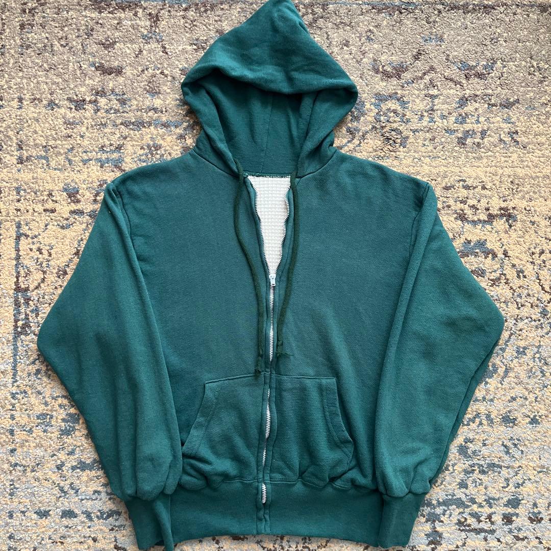 80s ジップパーカー ダブルフェイス 裏 サーマル アメリカ製 60s 50s