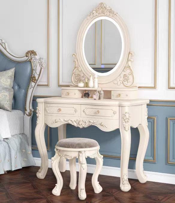 フレンチスタイル ドレッサー ミラー付き 訳あり品 J109-100-01 楽天市場】ドレッサー 幅60cm スツール付き 三面鏡 フレンチカントリー