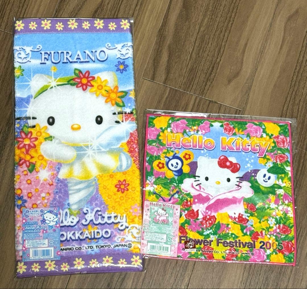 未使用 ハローキティ プチタオル 北海道限定 富良野フェアリー