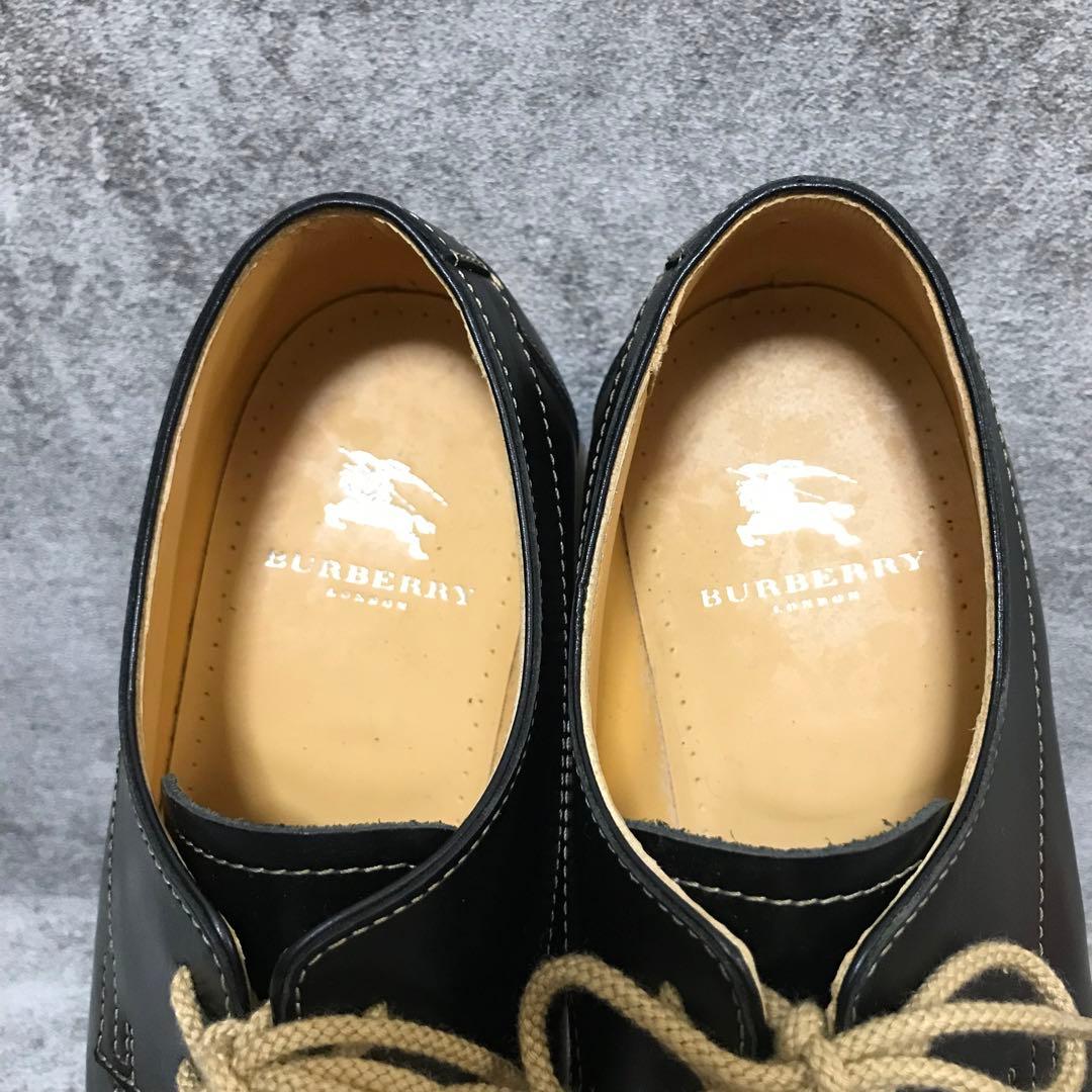 【未使用】バーバリー ロンドン モカシン レザーシューズ 25.5cm ブラック