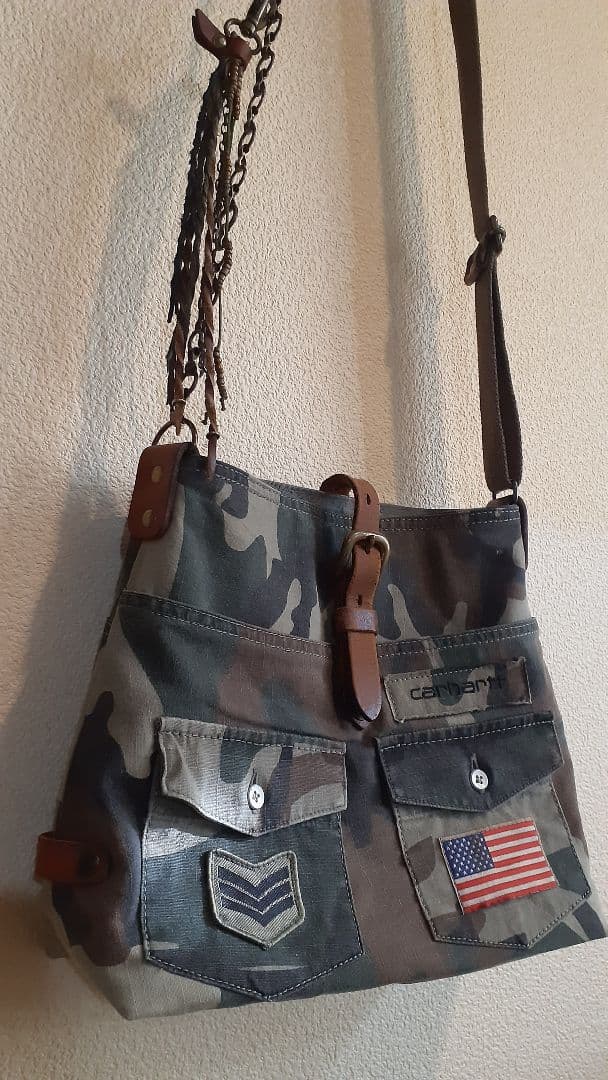 ミリタリーリメイク GORGEOUS VINTAGE 肩掛けトート&…