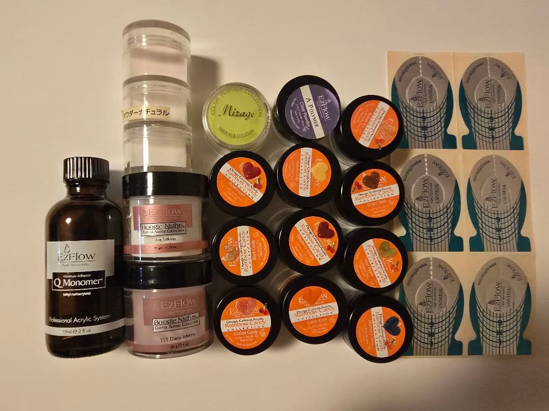 EZFLOW アクリルパウダー カラーバウダー 3D ネイルアートセット