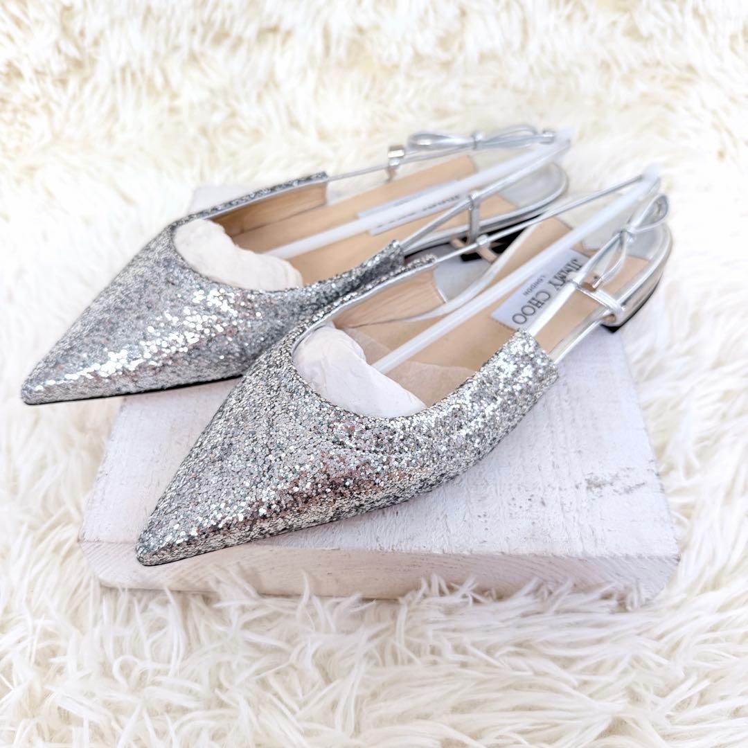 新品未使用 JIMMY CHOO シルバー グリッターパンプス 37 - メルカリ