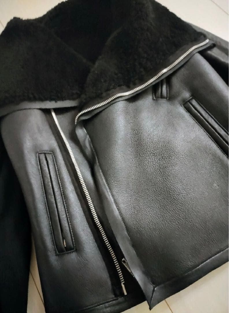 RICK OWENS ムートンジャケット Rick Owens / リックオウエンス | ラムレザー ムートン シアリング
