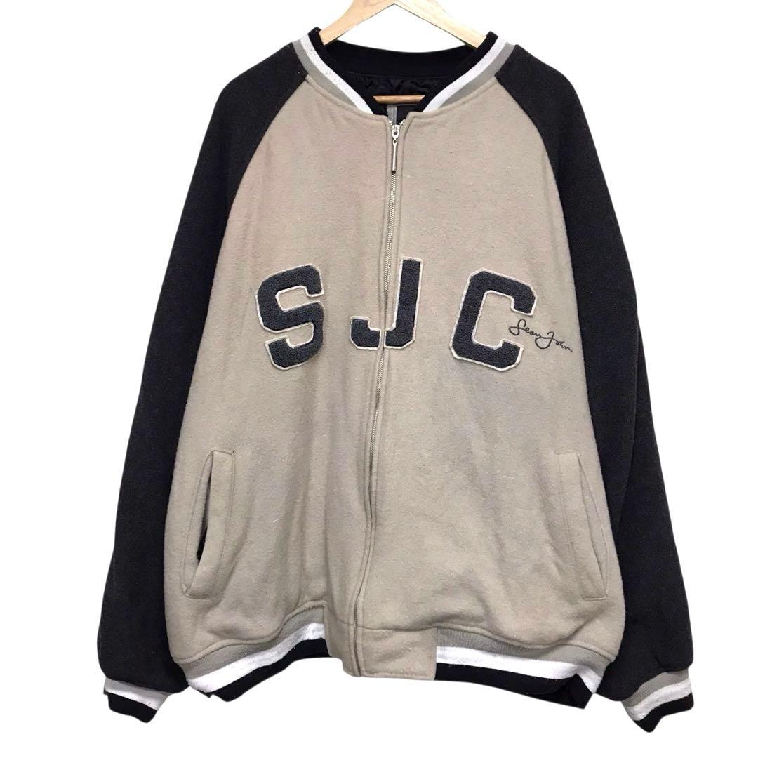 Sean john ショーンジョン フルジップウールスタジャン ワッペンロゴ