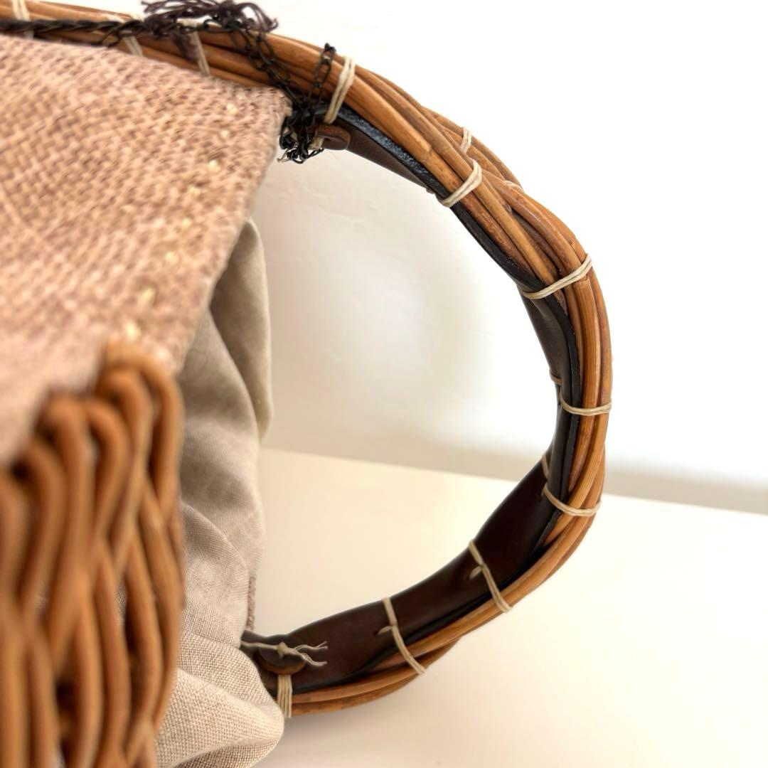 希少レア】エバゴス チャーム カゴバッグ マルシェ 帽子型 パナマ