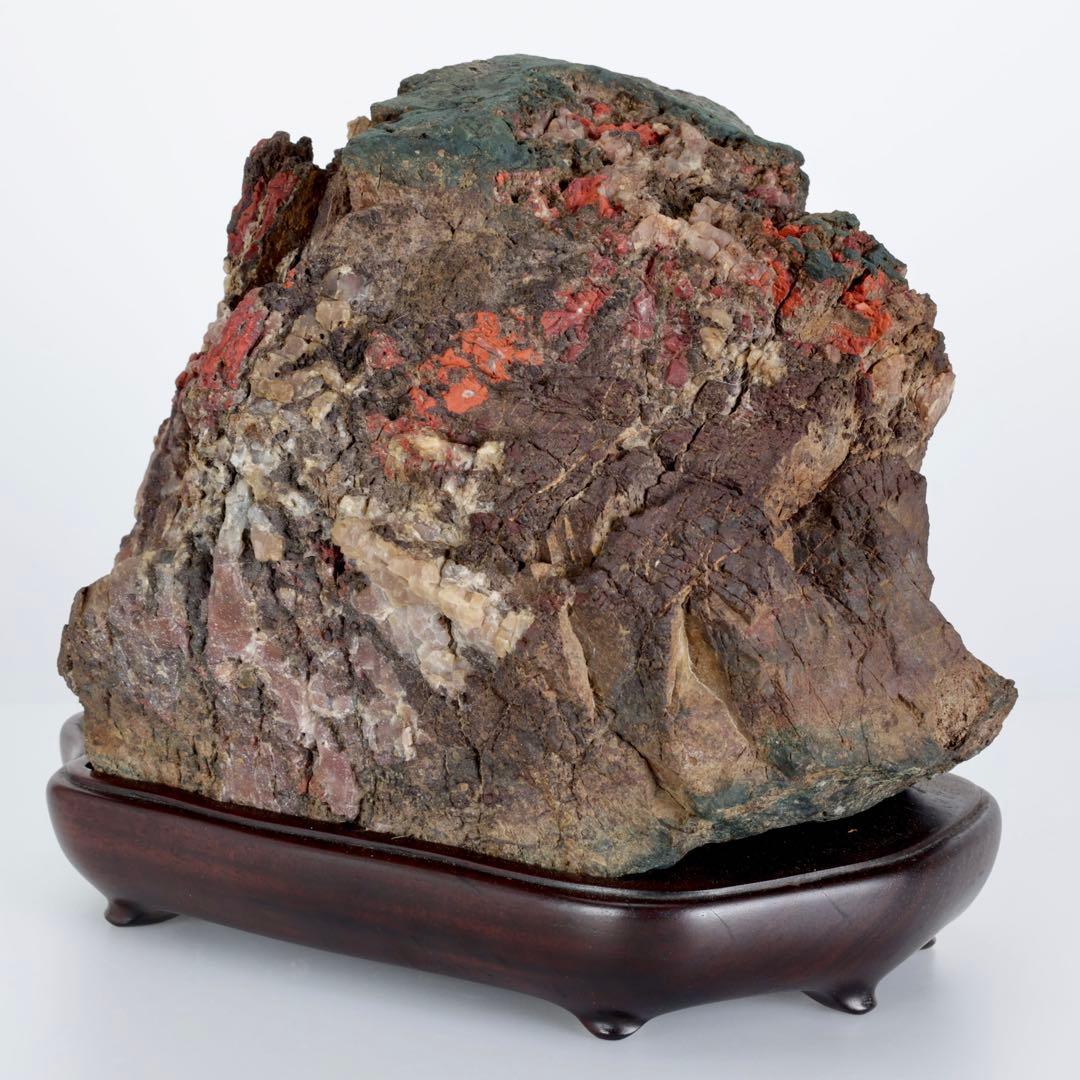 天覧 天然菊花石 大輪 6.5kg 台座付 鑑賞石 盆石 水石 自然石 美石