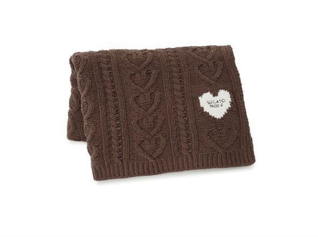 ジェラートピケ ハートアランブランケット ブラウン - メルカリ