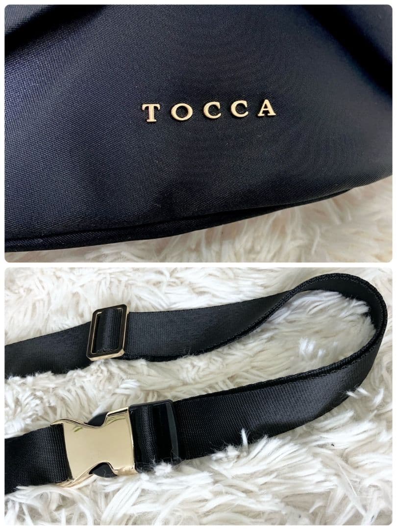 トッカ TOCCA リボン ウエストポーチ ボディーバッグ 黒 ブラック