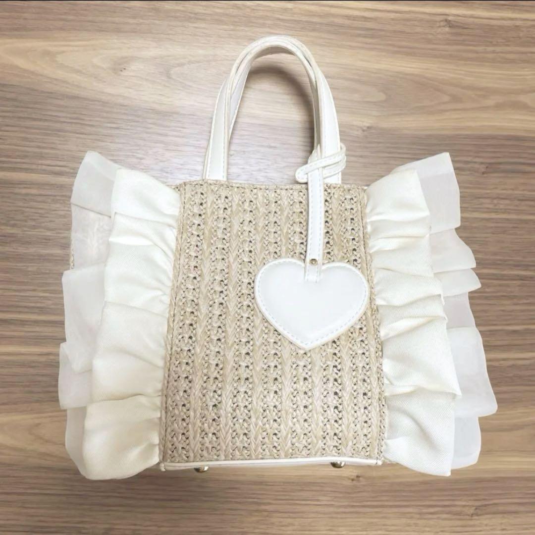 ダイアナ DIANA フリルバッグ かごバッグ ホワイト - メルカリ