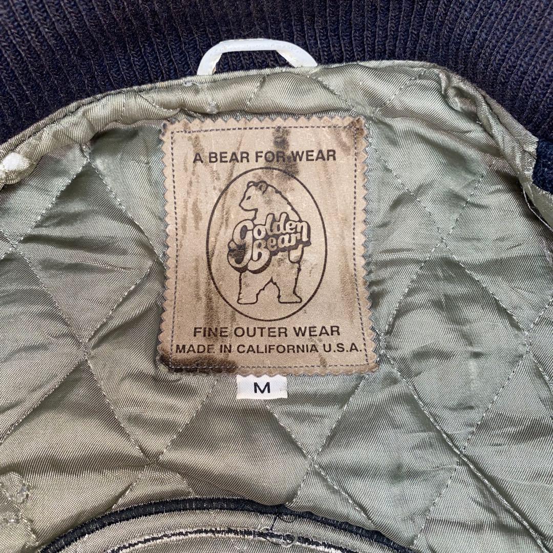 90s ゴールデンベア Golden Bear 袖レザー スタジャン Mの通販はau PAY