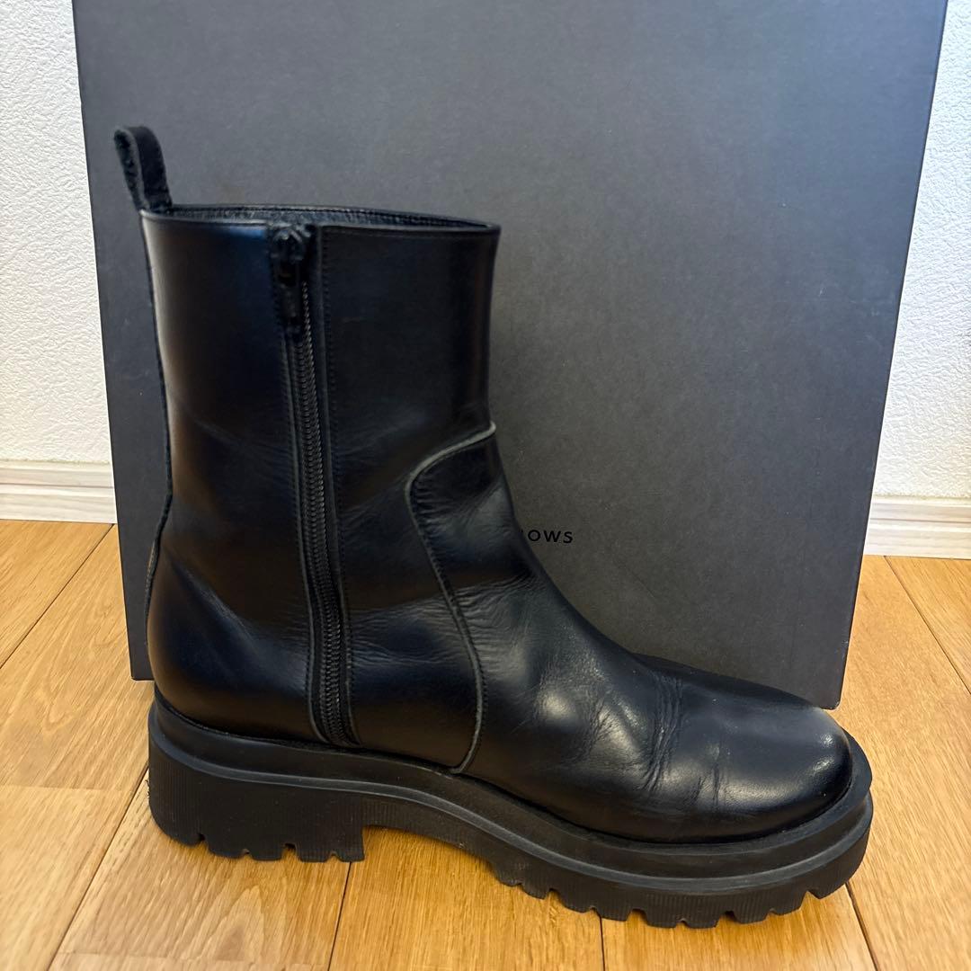 UNITED ARROWS ラウンドショートブーツ 本革 ブラック 専用箱付き