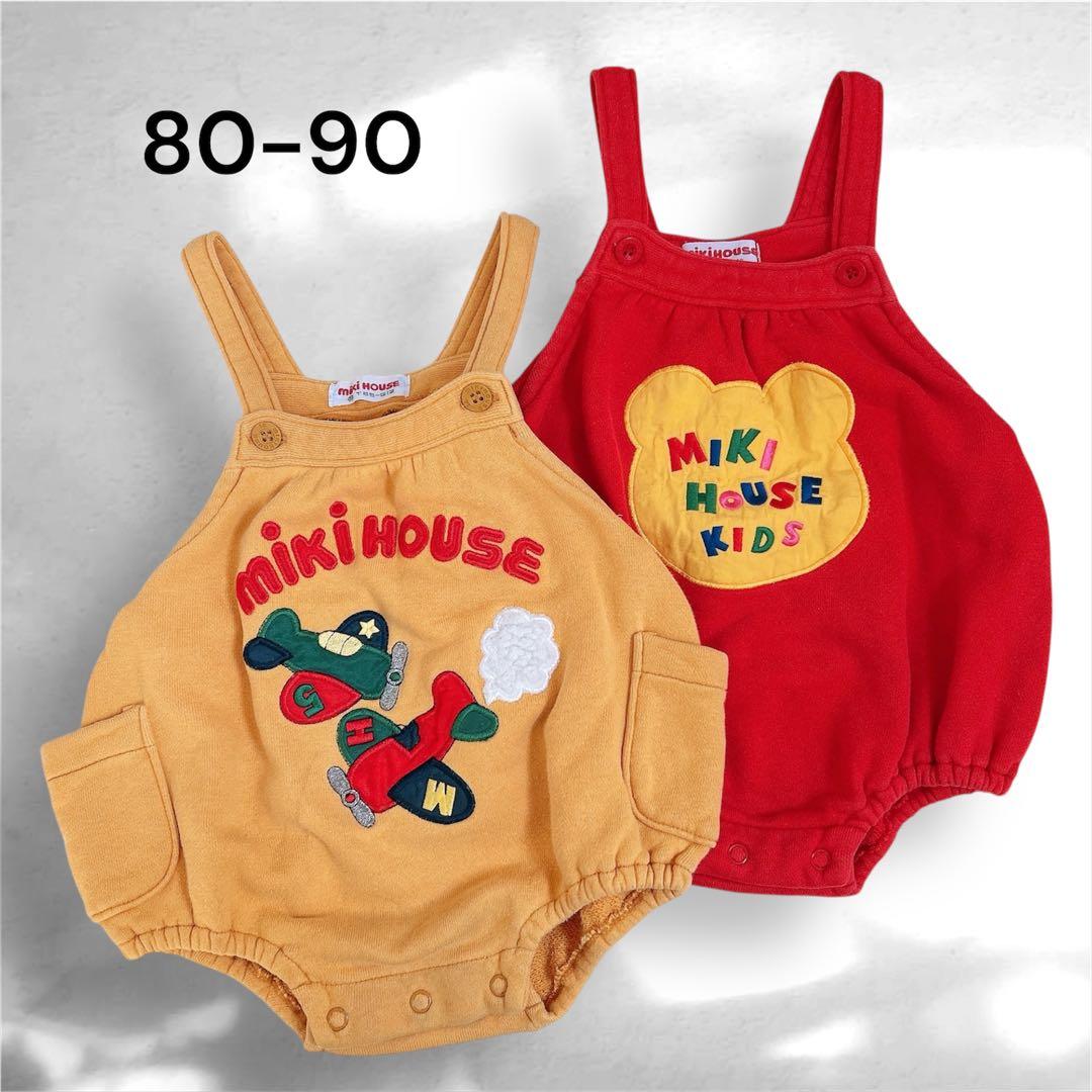 MIKI HOUSE ロンパース だるまオール レトロ セット 85cm表記 - メルカリ