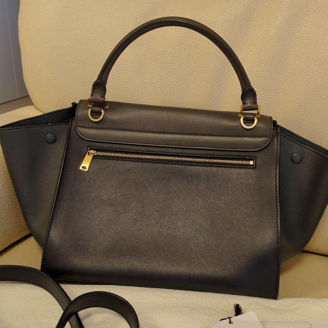 ✨美品✨セリーヌトラペラーズレザースエード2wayバッグ BLACK