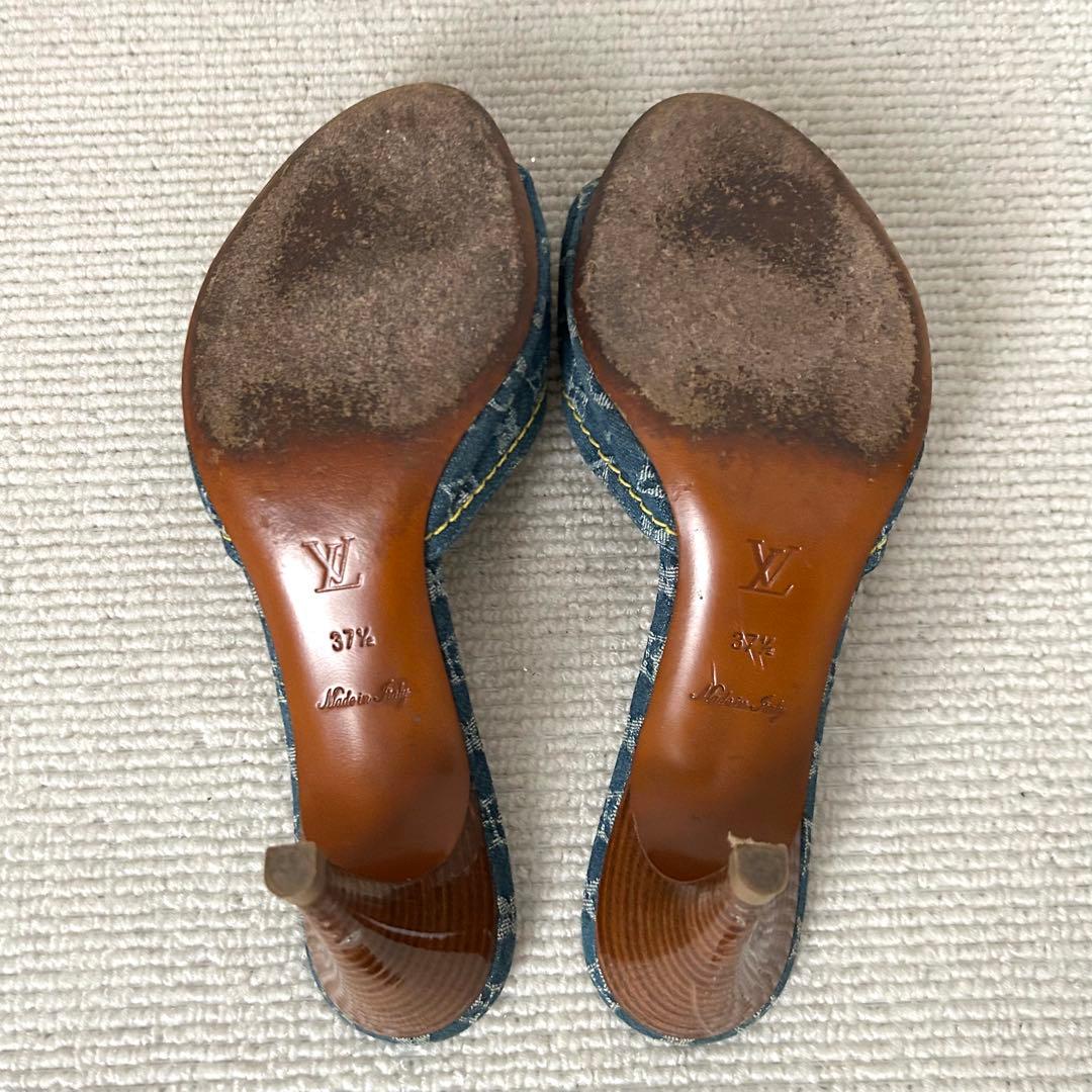 ルイヴィトン ミュール サンダル デニム モノグラム 24.5cm