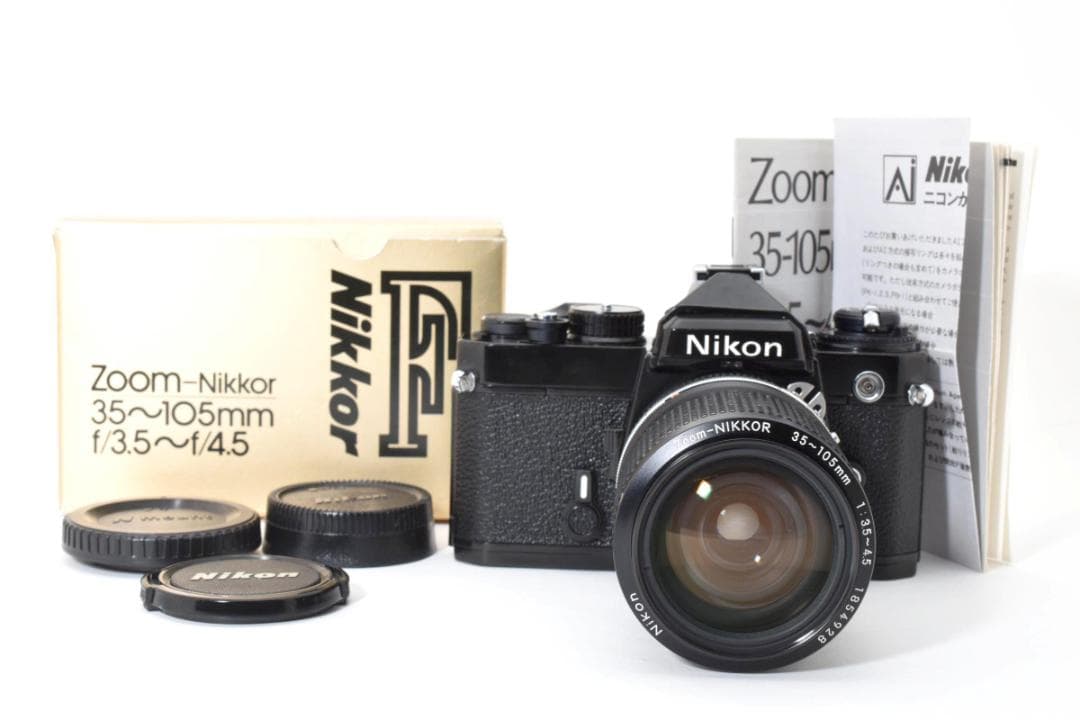 【完動良品】Nikon FE Black + 35-105mm 元箱付 1125 Nikon FE Black Camera Body 35mm SLR | USCamera Nikon Ca