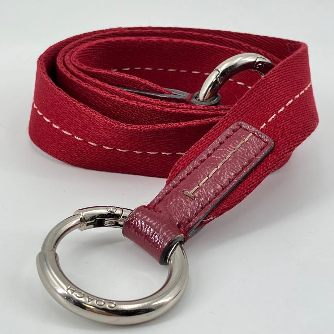 COACH コーチ ショルダーストラップのみ ベルト 紐 バッグ付属品 赤系