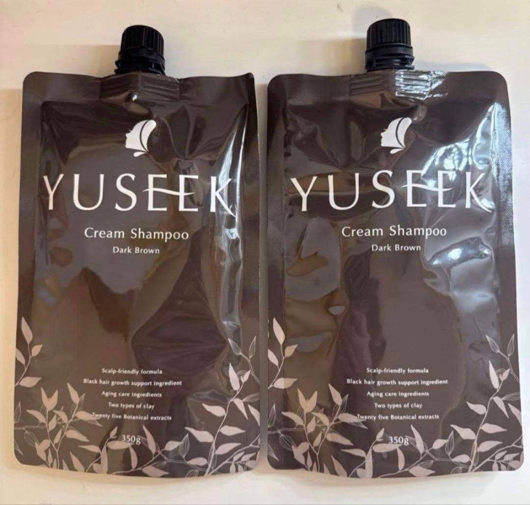 YUSEEK Cream Shampoo ダークブラウン 350g 2個セット YUSEEK 】クリームシャンプー ダークブラウン 350g 2個セットYUSEEK