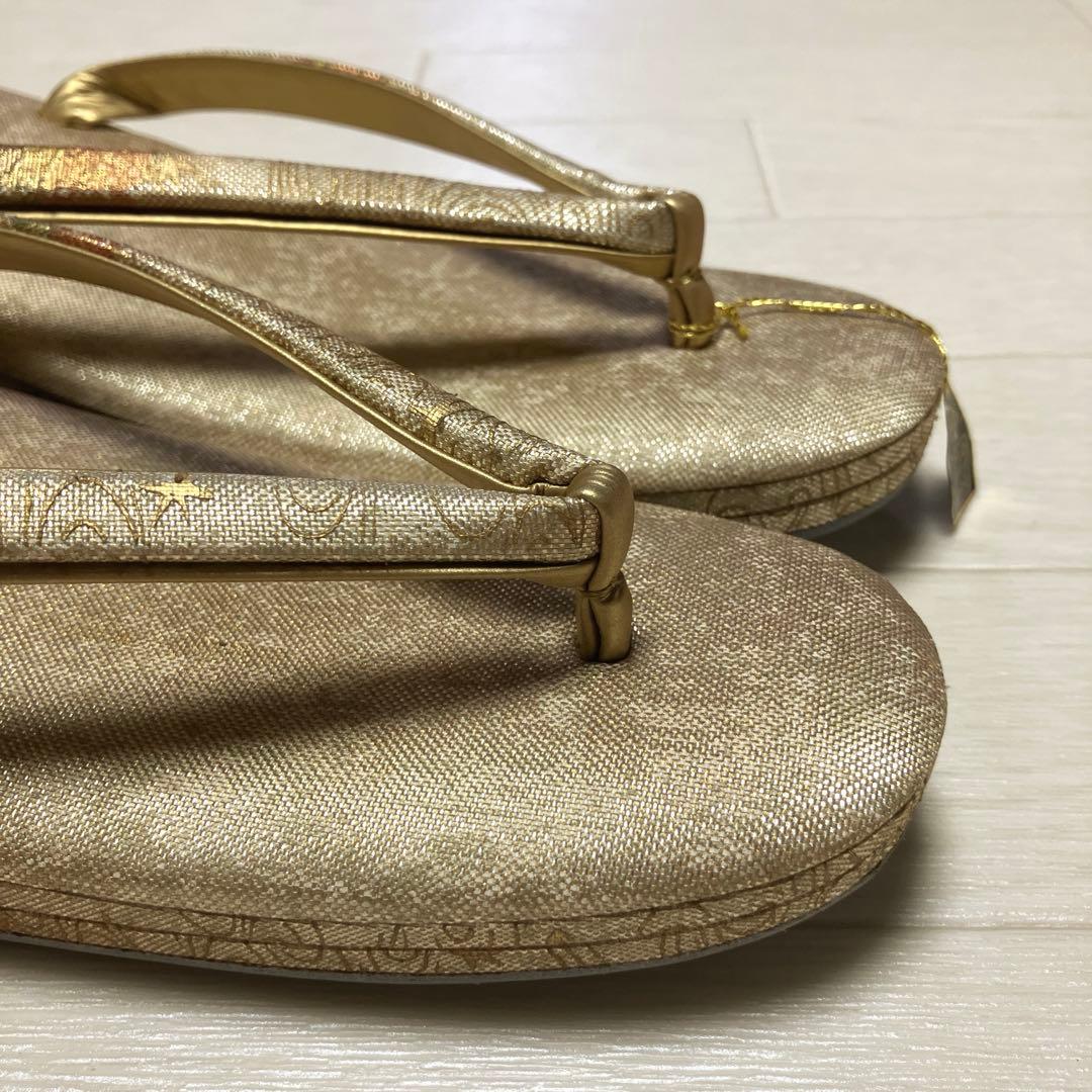 《未使用》キンワシ　草履バッグセット　ゴールド　23.5