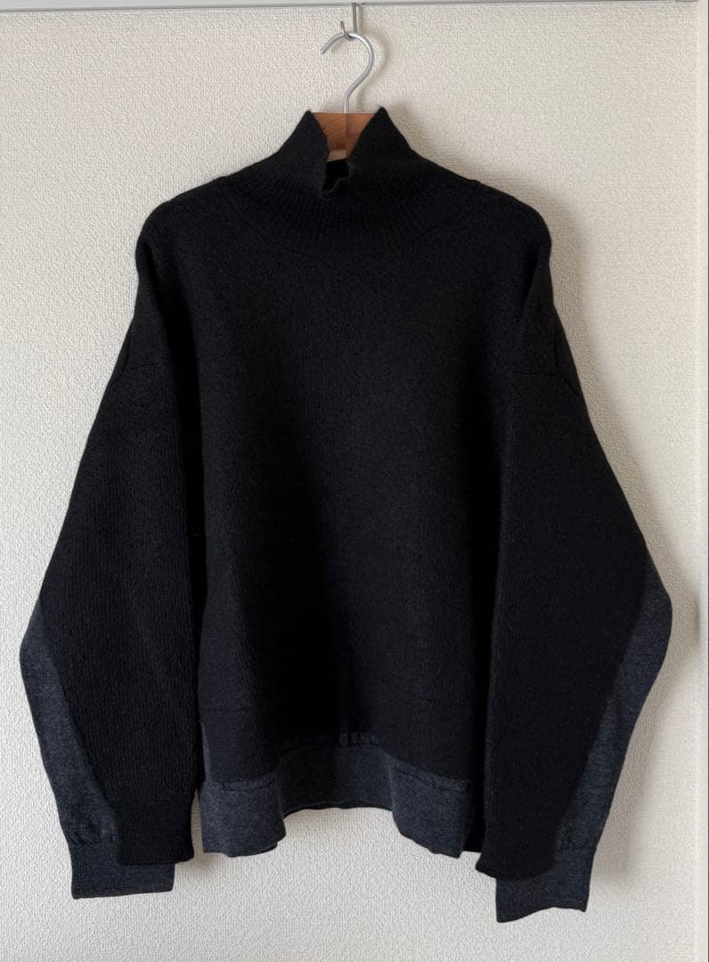 YOKE CONNECTING HIGHT NECK KNIT ハイネックニット YOKE | CONNECTING HIGHT NECK KNIT LS(BROWN) | アルパカウールニット