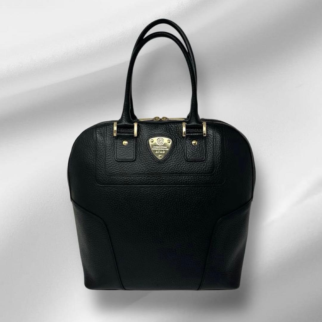 ちーちゃん様 ATAO アタオ ハンドバッグ アップル レザー ブラック ATAO（アタオ） ATAO公式 アップル200 りんご 幸運のデザイン 牛革