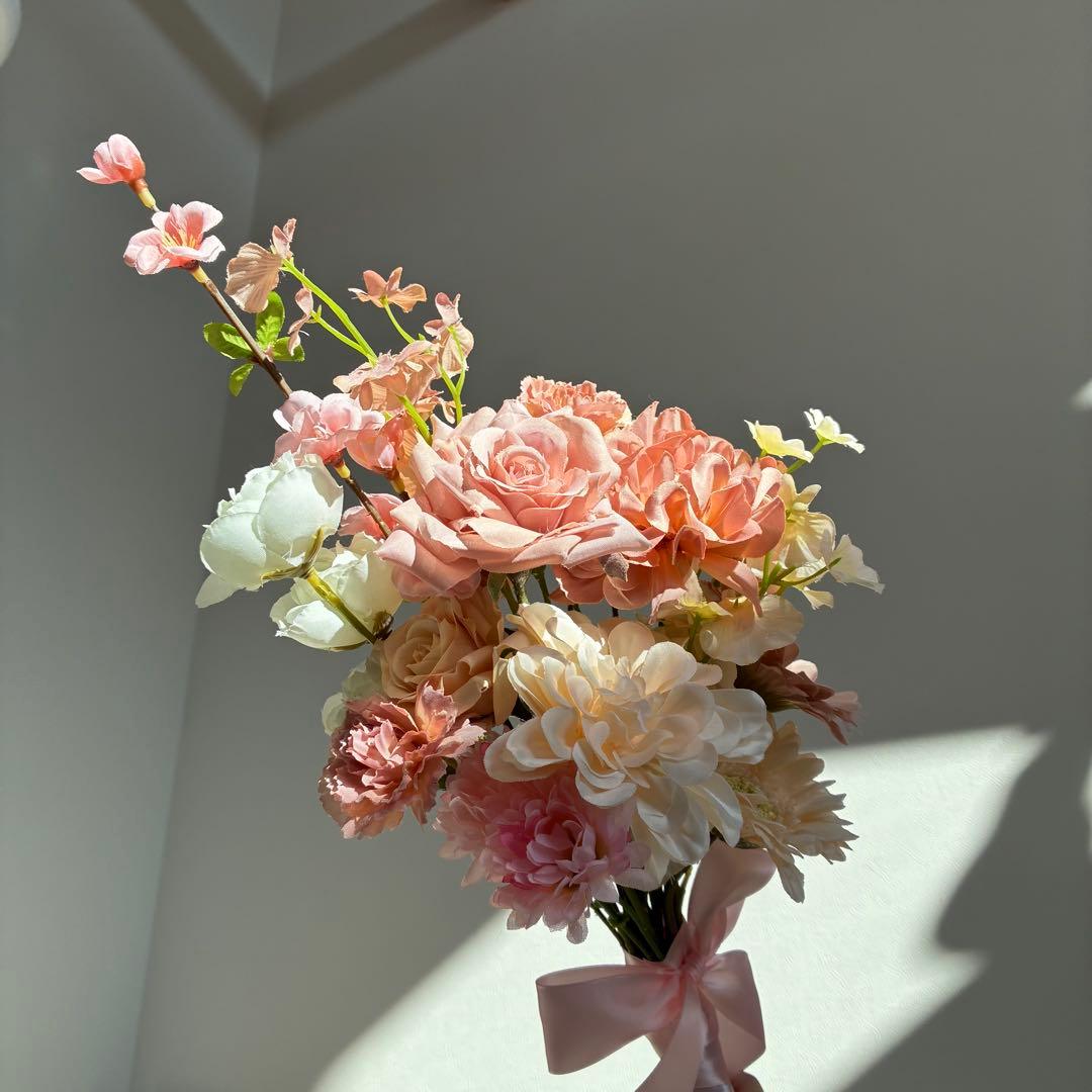 ウェディングブーケ 桜ブーケ ブートニアセット｜ピンク系｜前撮り