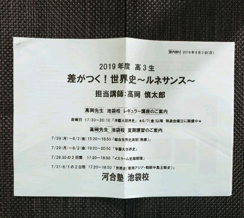 河合塾】早慶GMARCH 世界史講義プリント（ルネサンス編) - メルカリ