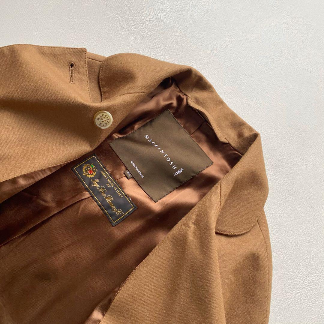 英国製/金ボタン】マッキントッシュ ウール ダブルコート 34 キャメル