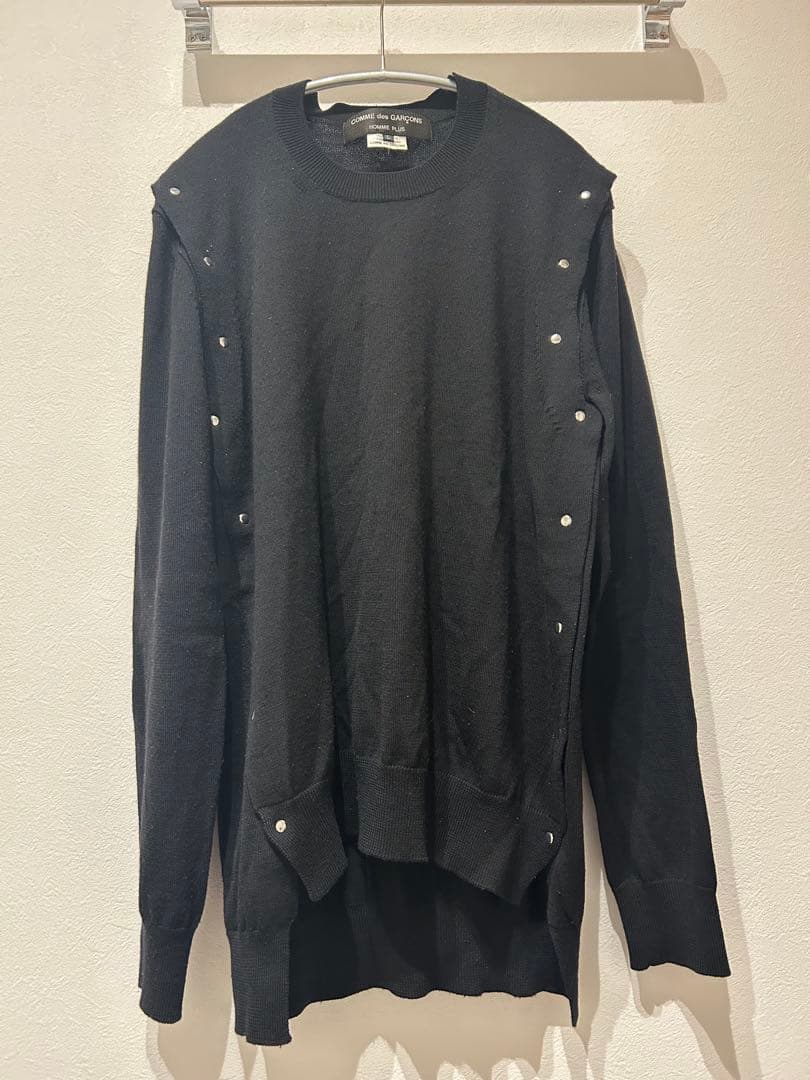 COMME des GARÇONS HOMME PLUS ブラックニット L Comme Des Garçons Homme Plus ケーブルニット セーター | ブラック