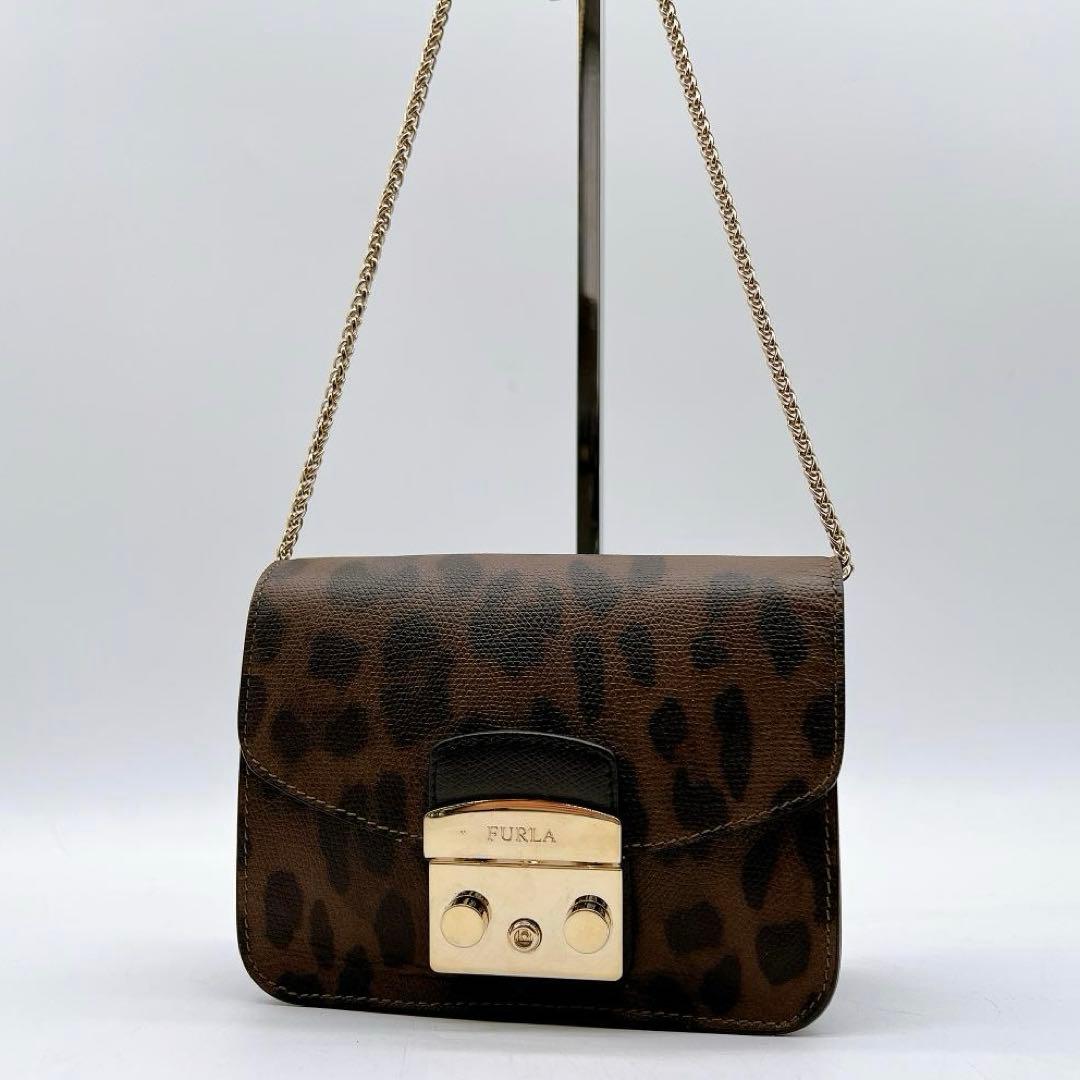 美品 FURLA メトロポリス ショルダーバッグ レオパードレザー f629 楽天市場】フルラ バッグ FURLA ショルダーバッグ チェーン ポシェット