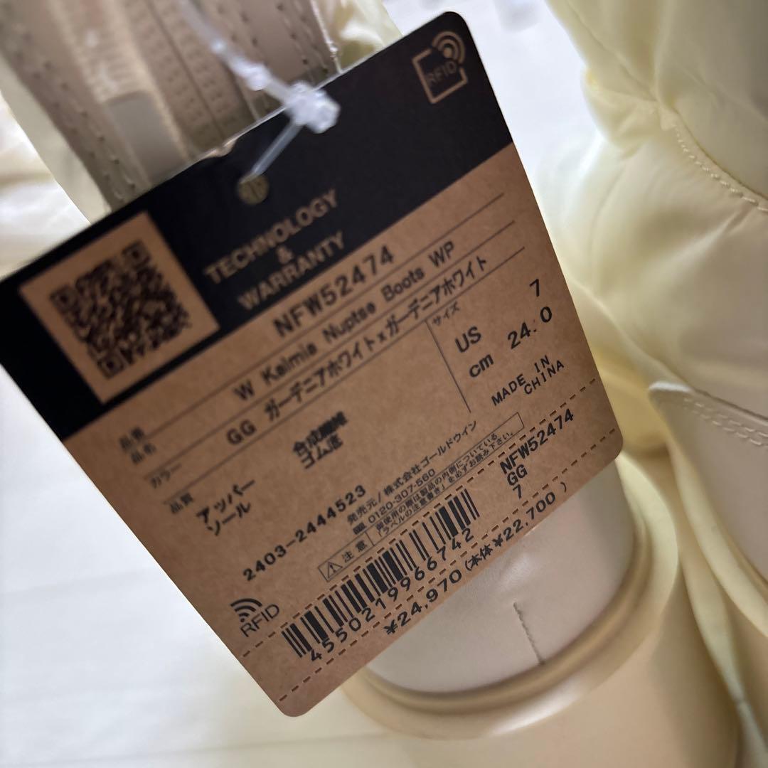 24.0cm 新品 ノースフェイス カルミア ヌプシブーツ 白 NFW52474