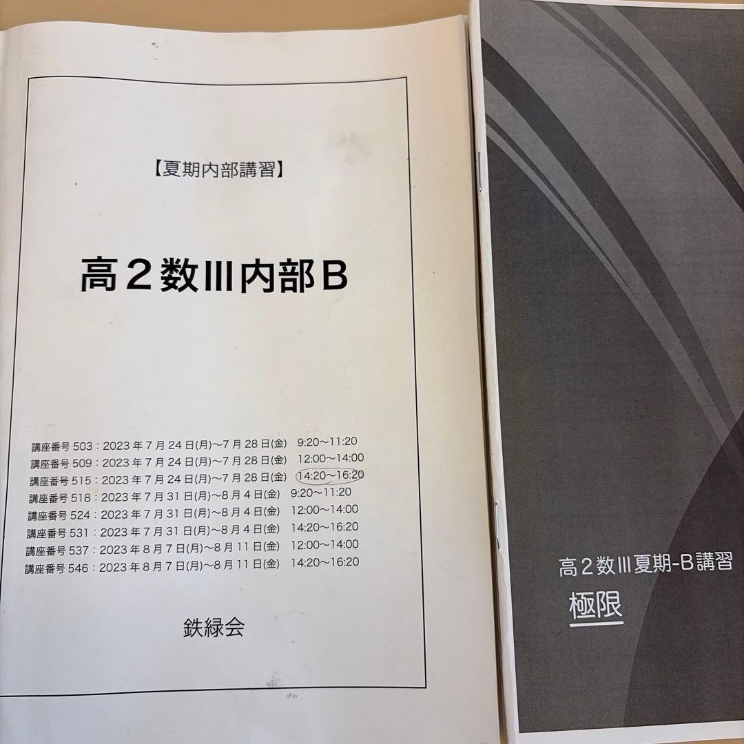 鉄緑会 高2数学III内部B 夏期講習 - メルカリ