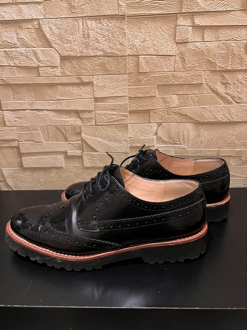 美品』ファビオルスコーニ レースアップ 黒 ローファー チャーチ