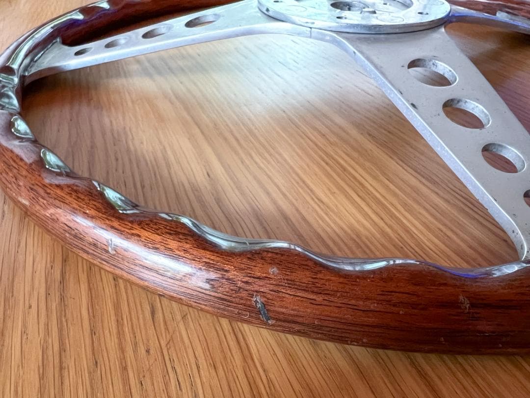 レスレストン グランプリ ウッドステアリング 390mm カラー付き 当時