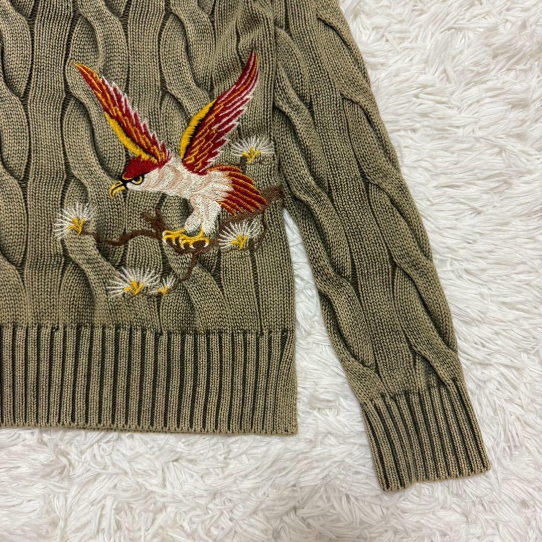 ✨激レア/未使用級✨ポロラルフローレン ケーブルニット 鷹 星条旗