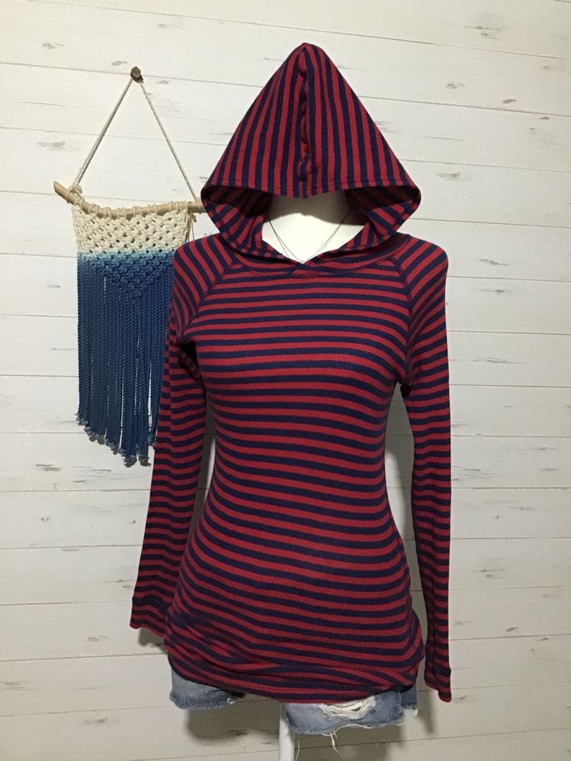 Y2K グランジ 平成ギャル ダークコア パンク ロック ボーダー パーカー