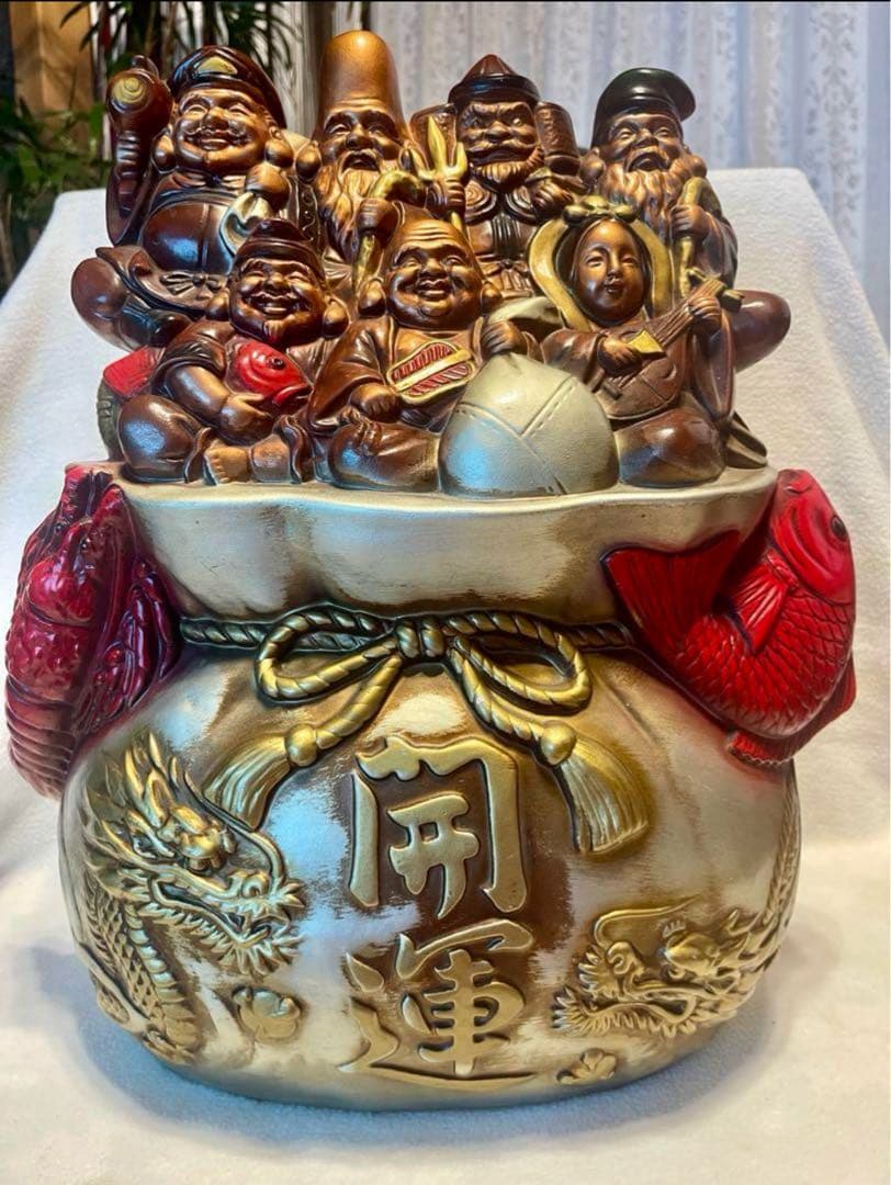 七福神の陶器彫刻 赤と金 約30cm 七福神の陶器彫刻 赤と金 約30cm | 激安通販のイーサプライ