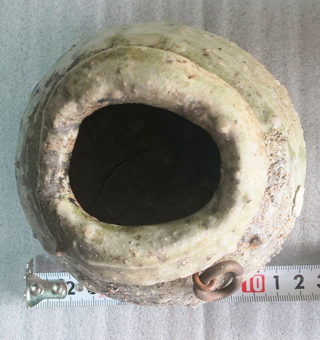 古伊賀 伊賀焼 灰被 自然釉 水滴 掛花入 花器 小壷 一輪挿し